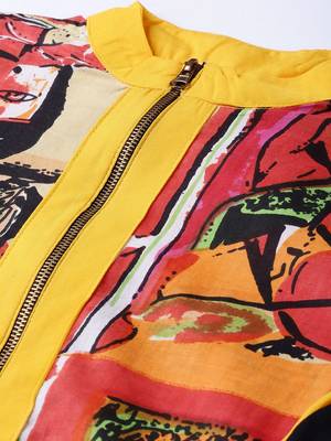 Red printed cotton kurtis 4