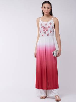 Pink printed rayon kurtas-and-kurtis 1