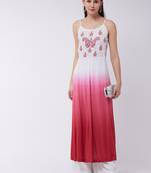 Pink printed rayon kurtas-and-kurtis