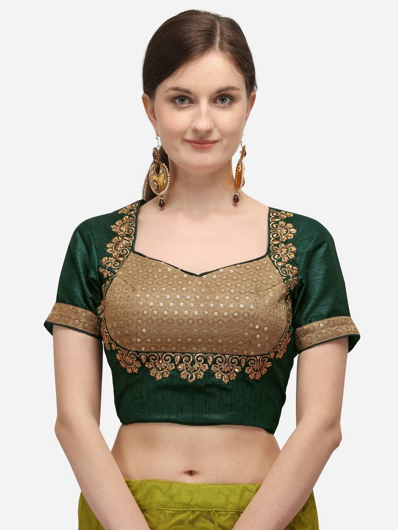 Net lehanga with dupion blose and chiffon dupatta