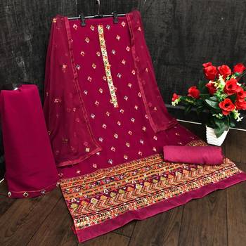 Pink georgette patiala suit with Embroidery work 5