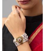 white kundan bracelets