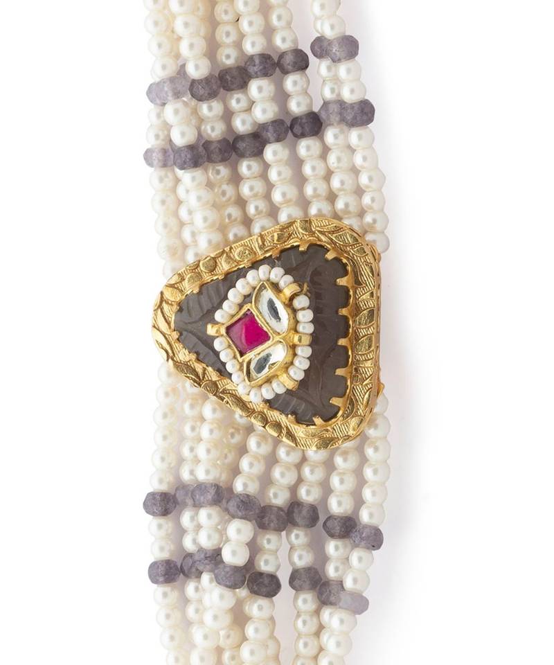 white kundan bracelets