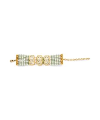 Lush hydro kundan polki Bracelet & Bangle adorned with agate beads and glimmering shell pearls 2