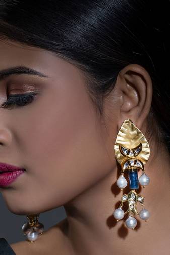 gold kundan Earrings