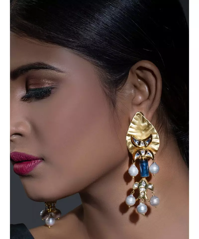 gold kundan Earrings