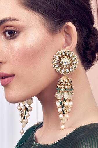 gold kundan Earrings