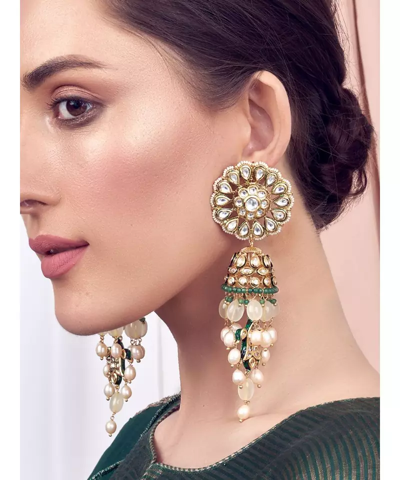 gold kundan Earrings