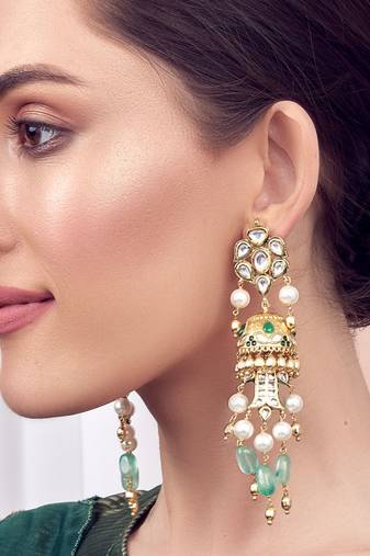 gold kundan Earrings