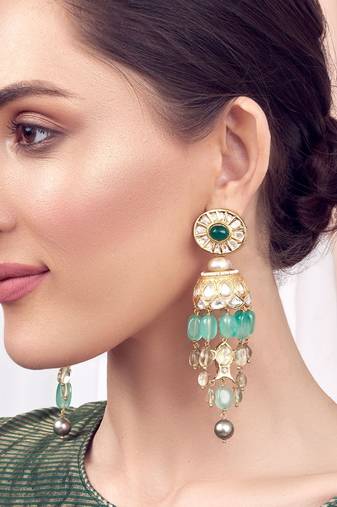 gold kundan Earrings