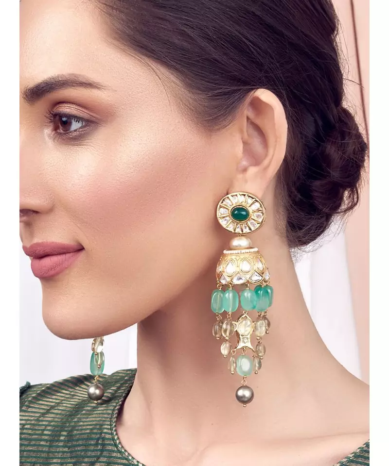 gold kundan Earrings