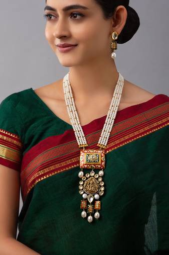 Brass Yellow Gold kundan Jewellery