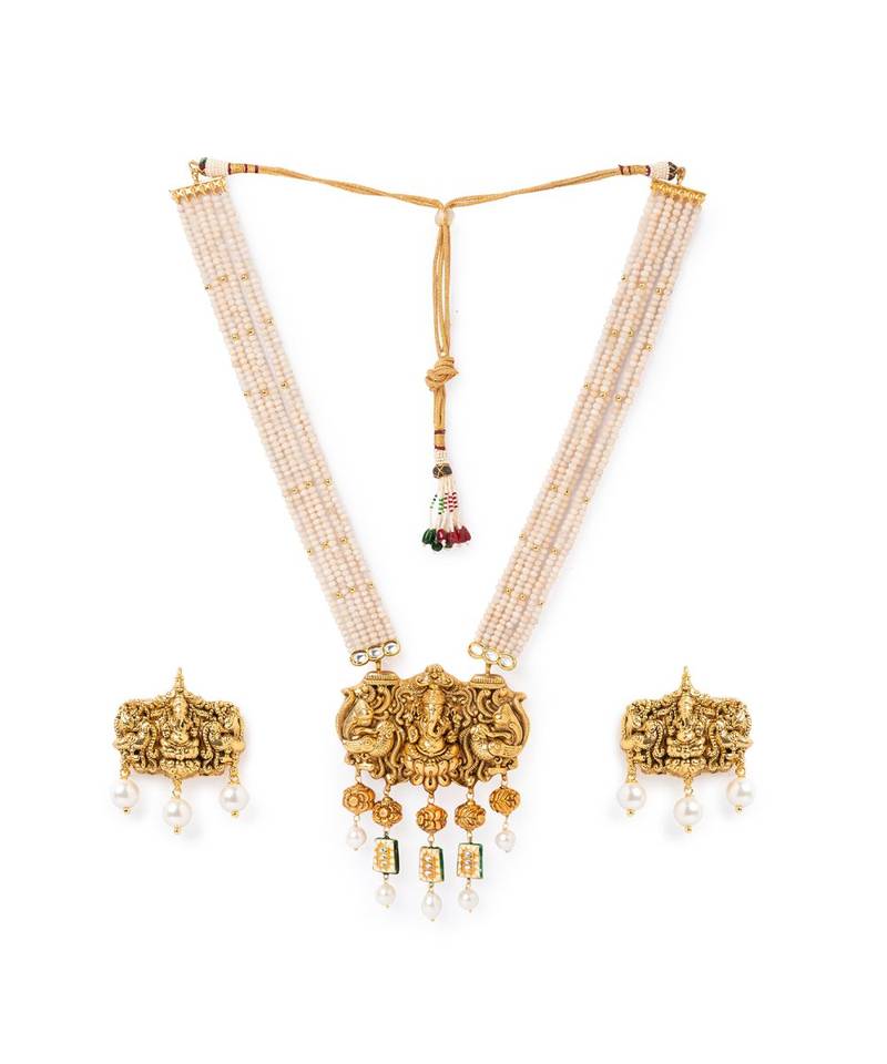 Brass Yellow Gold kundan Jewellery