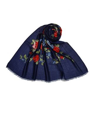 Printed Cotton Stole  Blue 3