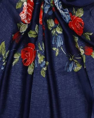 Printed Cotton Stole  Blue 4
