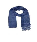 Diamond Studed Hijab With Border and Fringe's  Blue