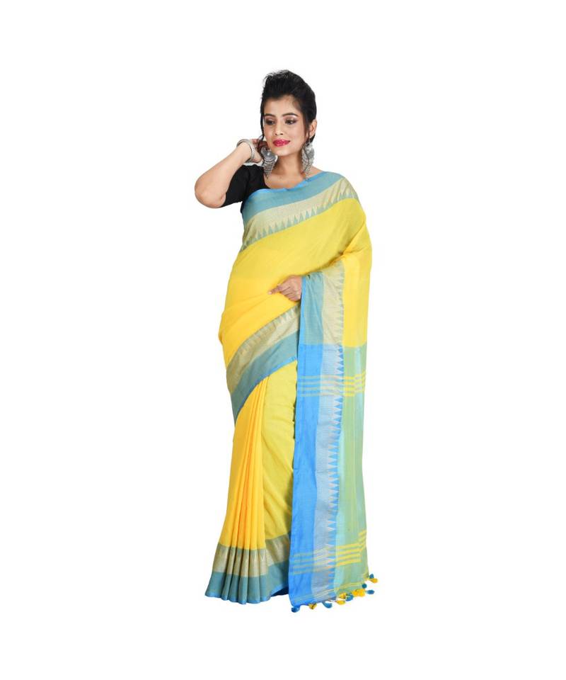 Handloom Cotton Temple border saree