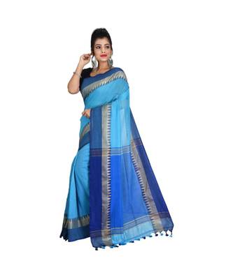 Handloom Cotton Temple border saree 1