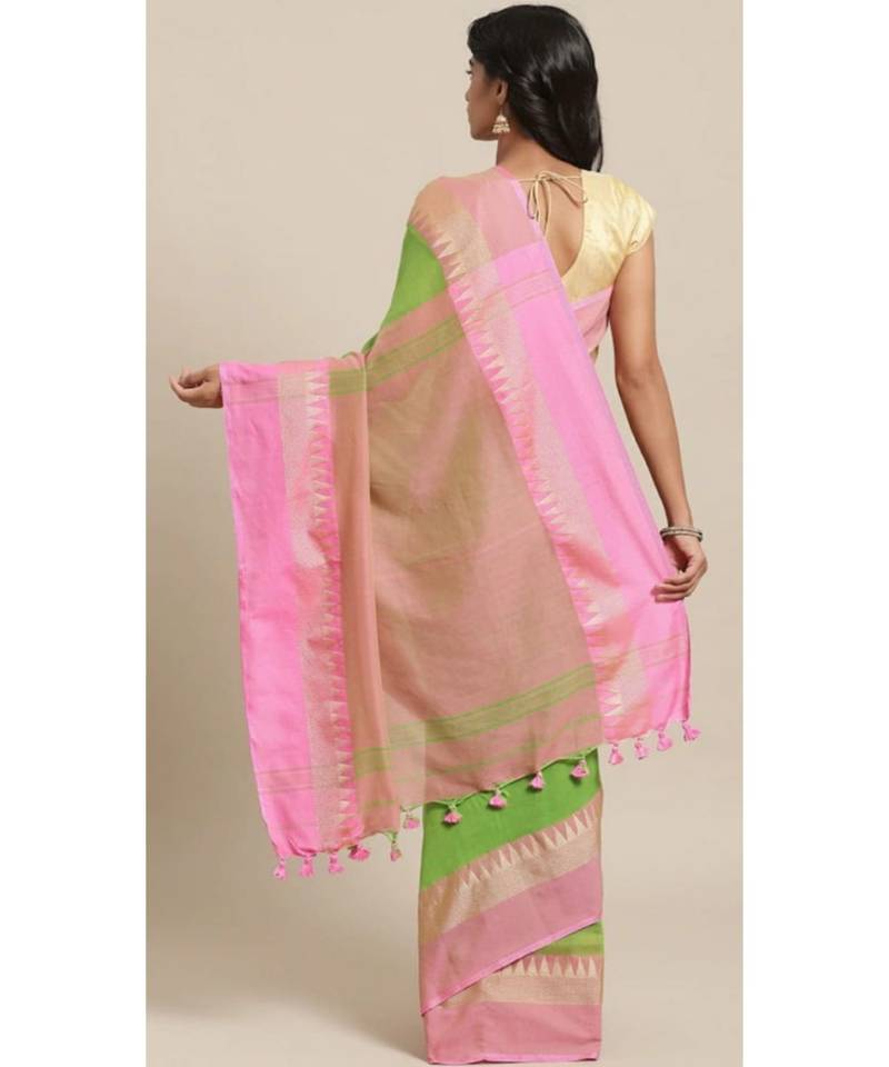 Handloom Cotton Temple border saree