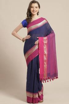 Handloom Cotton Temple border saree