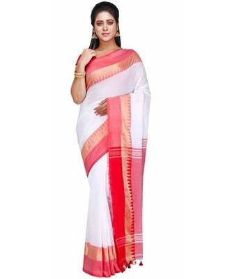 Handloom Cotton Temple border saree 1