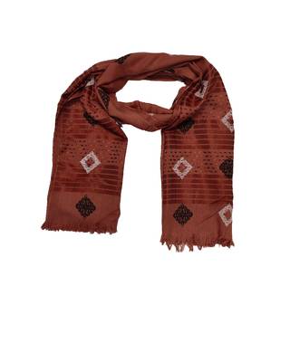 Cotton Checkered Kite Shaped Stole  Coffee 1