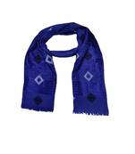 Cotton Checkered Kite Shaped Stole  Blue