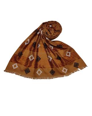 Cotton Checkered Kite Shaped Stole  Yellow 3
