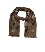 Cotton Checkered Kite Shaped Stole  Dark Brown