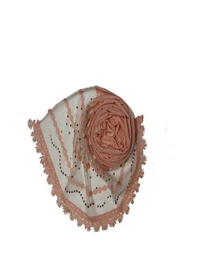 Golden Beat's Studed Cotton Hijab  Light Orange 2