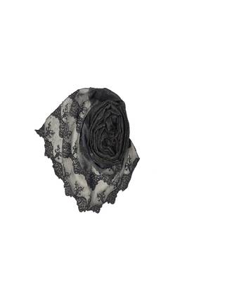Cotton Checkered Diamond Studed Hijab  Dark Grey 2
