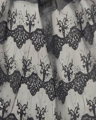 Cotton Checkered Diamond Studed Hijab  Dark Grey 4