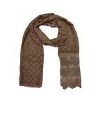 Cotton Checkered Diamond Studed Hijab  Brown