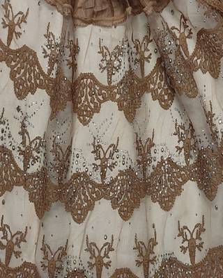 Cotton Checkered Diamond Studed Hijab  Brown 4