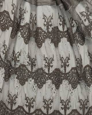 Cotton Checkered Diamond Studed Hijab  Brown 4