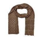 Cotton Checkered Designer Diamond Studed Stole  Light Brown