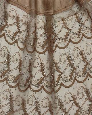 Cotton Checkered Designer Diamond Studed Stole  Light Brown 4