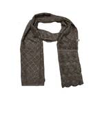 Cotton Checkered Designer Diamond Studed Stole  Brown