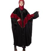 Nazneen velvet contrast triangle front open Dubai Kaftan