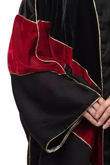 Nazneen velvet contrast triangle front open Dubai Kaftan