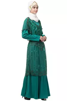 Nazneen Two Piece Butterfly sleeve Fully Beaded Abaya