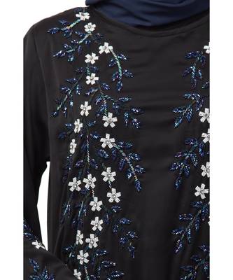 Nazneen front and Sleeve hand embroidered Party Abaya 5