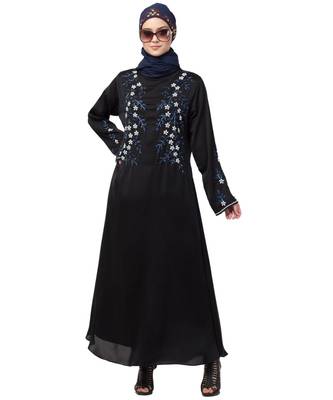 Nazneen front and Sleeve hand embroidered Party Abaya 6