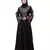 Nazneen Neck and Sleeve Resham Embroidered  A line Party Abaya