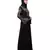 Nazneen Neck and Sleeve Resham Embroidered  A line Party Abaya