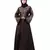 Nazneen Neck and Sleeve Resham Embroidered  A line Party Abaya