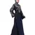 Nazneen Neck and Sleeve Resham Embroidered  A line Party Abaya