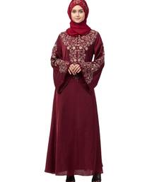 Nazneen Neck and Sleeve Resham Embroidered  A line Party Abaya