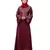Nazneen Neck and Sleeve Resham Embroidered  A line Party Abaya