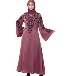 Nazneen Neck and Sleeve Resham Embroidered  A line Party Abaya